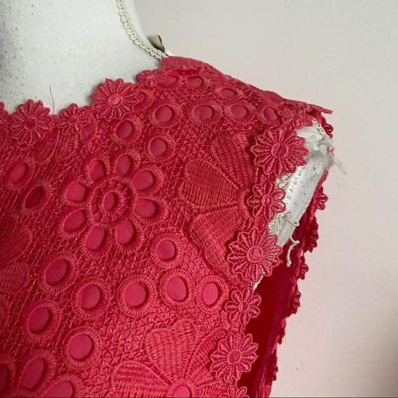 Kate Spade • Coral Salmon Lace Shore Thing Shift Dress - Picture 6 of 9
